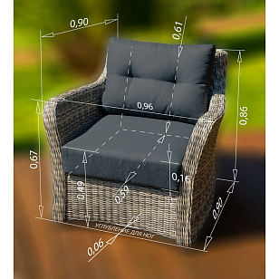 Кресло Lite Venezia Цвет: коричневый для дачи Кресло Lite Venezia Цвет: коричневый, садовая мебель