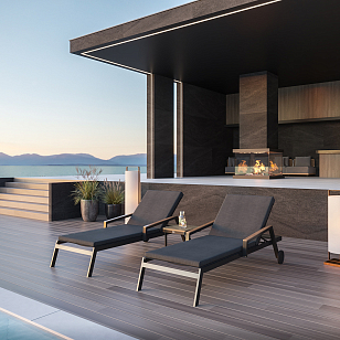 Шезлонг Gardenini Premium Sogno S Карбон / Темно-серый, садовая мебель