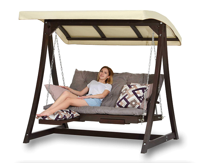 Качели садовые Leda Люкс Цвет: белый 