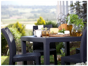 Стол Keter Melody quartet коричневый для дачи Стол Keter Melody quartet коричневый, садовая мебель