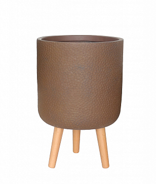 Кашпо Idealist Lite Урбан напольное круглое с подставкой D46 Цвет: кофе, уличное оборудование