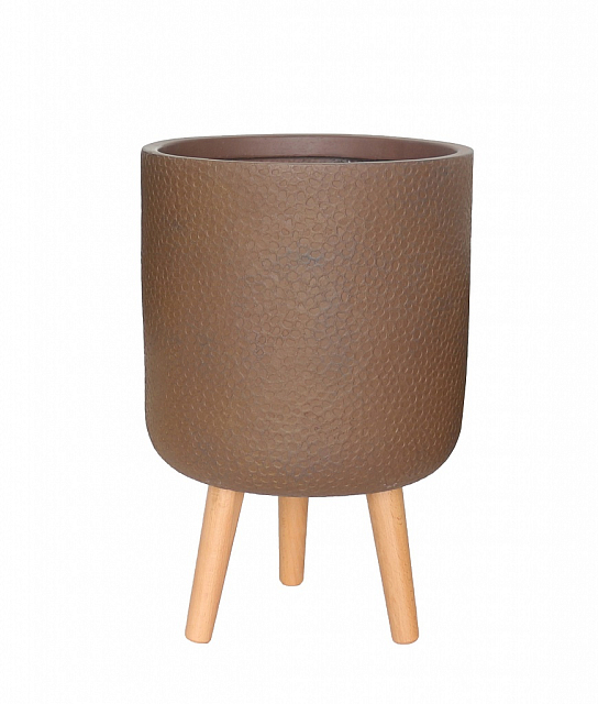 Кашпо Idealist Lite Урбан напольное круглое с подставкой D46 Цвет: кофе 