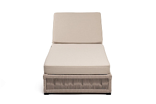 Шезлонг из роупа 4SIS Ривьера Цвет: белый муар, бежевый, садовая мебель