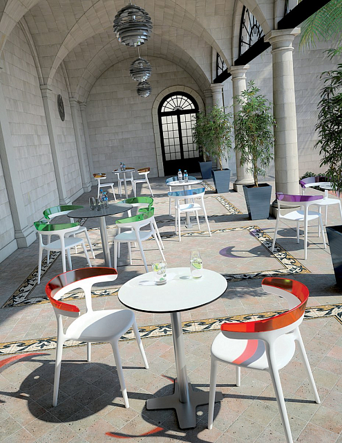 Кресло пластиковое Papatya Luna Цвет: белый, красный 