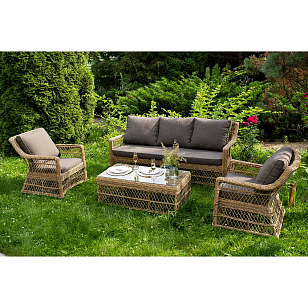 Лаунж зона 4SIS Гранд Латте, цвет соломенный, садовая мебель