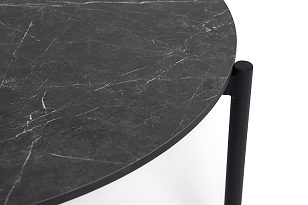 Стол 4SIS Монти, основание черное, подстолье "серый мрамор", садовая мебель