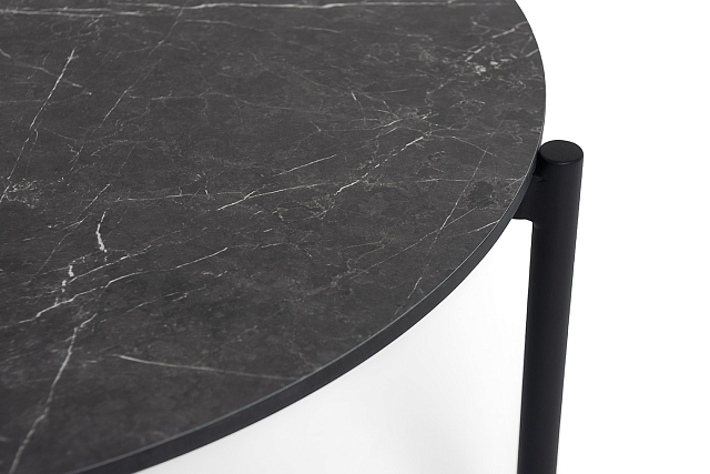 Стол 4SIS Монти, основание черное, подстолье "серый мрамор" 