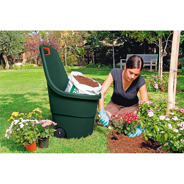 Тележка садовая Keter Easy Go 55 л Цвет: темно-зеленый 