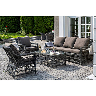 Лаунж зона 4SIS Гранд Латте, цвет графит для дачи Лаунж зона 4SIS Гранд Латте, цвет графит, садовая мебель