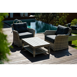 Стол кофейный Lite Venezia 180 серый, садовая мебель