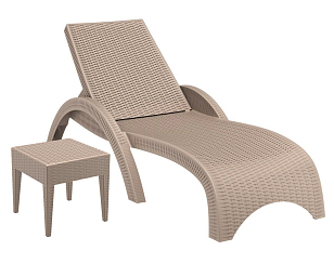 Шезлонг с матрасом GS 1009 (Fiji) Siesta Contract Цвет: бежевый, слоновая кость, садовая мебель
