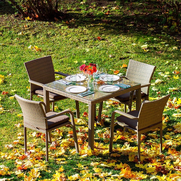 Обеденная группа Joygarden Rome на 4 персоны с подлокотниками 