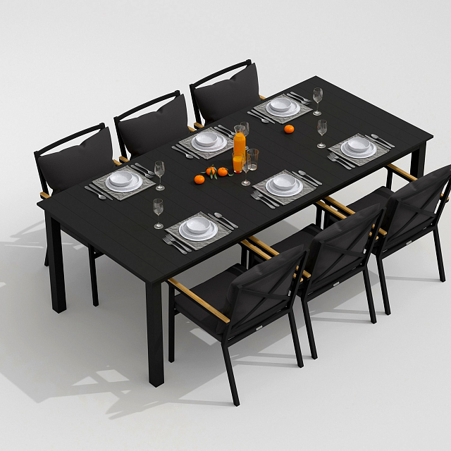 Обеденная группа Ideal Patio Dolla Festa Plus 220 Цвет: карбон, антрацит 