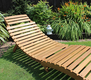 Комплект лежаков со столиком Lite Duet из акации, садовая мебель