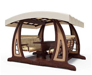 Качели садовые Leda Валенсия X2 Премиум (лиственница), садовая мебель