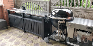 Барбекю кухня Keter Unity Chef графит для дачи Барбекю кухня Keter Unity Chef графит, садовая мебель