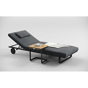 Шезлонг Gardenini Premium Hacienda S Карбон / Темно-серый, садовая мебель