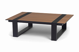 Стол журнальный 4SIS Тулон, цвет "дуб", каркас черный муар, садовая мебель