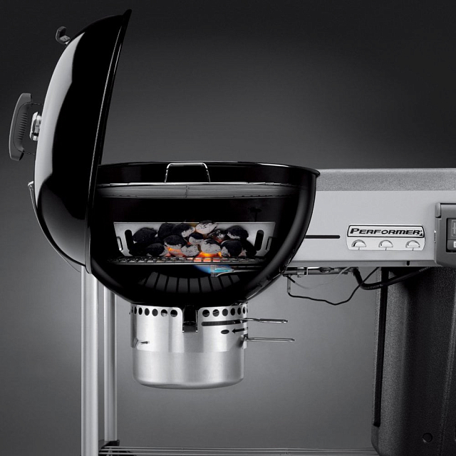 угольный гриль weber performer deluxe gbs, 57 см, черный