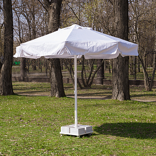 Зонт Lite Mistral 300 круглый с воланом Цвет: белый, садовая мебель