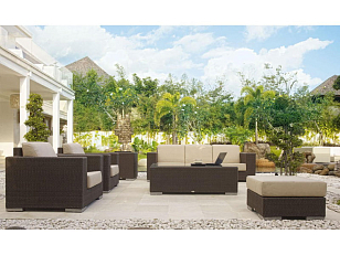 Диван с подушками Skyline Design CUATRO 2003 MOCCA, садовая мебель