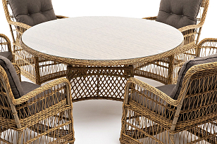 Обеденная группа 4SIS Эспрессо-150 C, цвет соломенный, садовая мебель