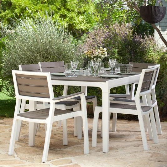 Обеденная группа Keter Harmony бежевый/белый 