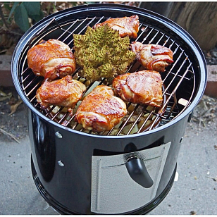 Угольный гриль - коптильня Weber Smokey Mountain Cooker, 47 см, черный для сада