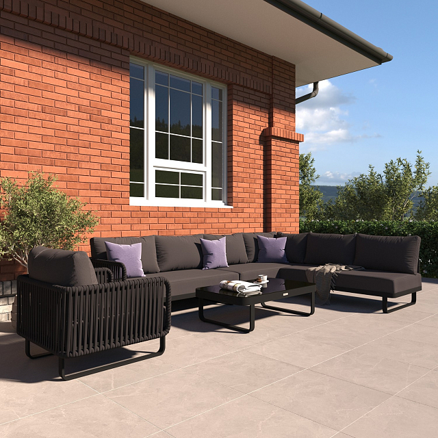 Лаунж зона Ideal Patio Bellisa модульная Цвет: антрацит, карбон 