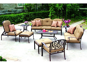 Шезлонг Вишневый Садъ Классик с пуфом, садовая мебель