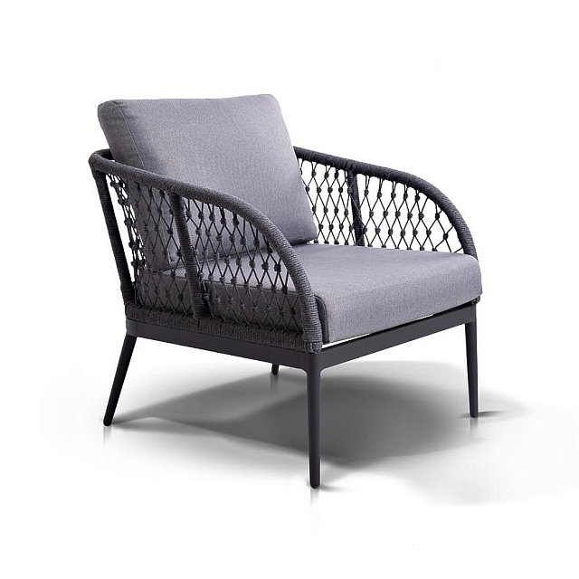 Кресло 4SIS Канны из роупа Цвет: темно-серый 