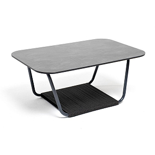 Стол журнальный 4SIS Гранада 90 х 60, каркас темно-серый муар, роуп темно-серый, столешница серый гранит, садовая мебель