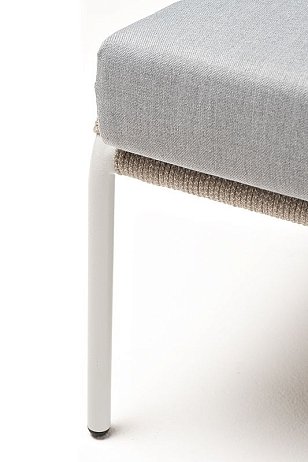 Кресло 4SIS Милан, каркас светло-серый муар, роуп серый меланж, ткань светло-серая для дачи Кресло 4SIS Милан, каркас светло-серый муар, роуп серый меланж, ткань светло-серая, садовая мебель