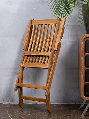 Стул из акации Joygarden Oxford складной с подлокотниками, садовая мебель