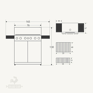 гриль газовый weber summit e-470 gbs, черный