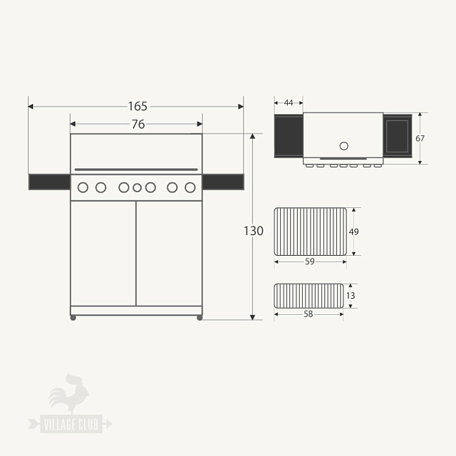 гриль газовый weber summit e-470 gbs, черный