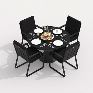 Обеденная группа Ideal Patio Diva Alba 110 Цвет: карбон, чёрный, садовая мебель