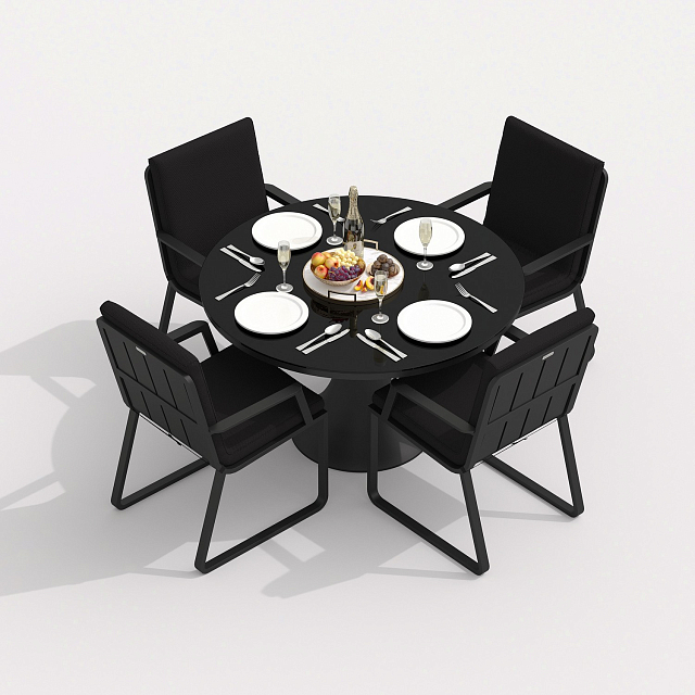 Обеденная группа Ideal Patio Diva Alba 110 Цвет: карбон, чёрный 