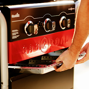 угольный + газовый гриль char-broil hybrid gas2coal