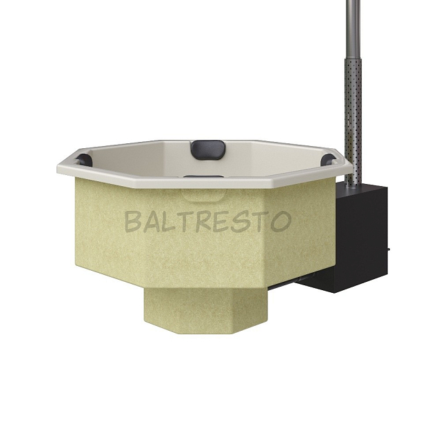 Купель с печкой террасная Baltresto Octa Terras 1.8 х 1.8 м белая 