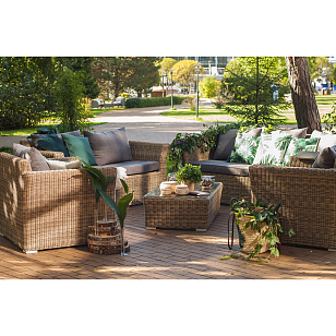 Лаунж зона 4SIS Капучино Дабл, цвет соломенный, садовая мебель