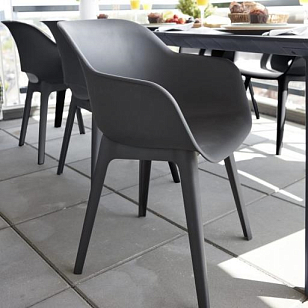 Стул Keter Akola графит для дачи Стул Keter Akola графит, садовая мебель