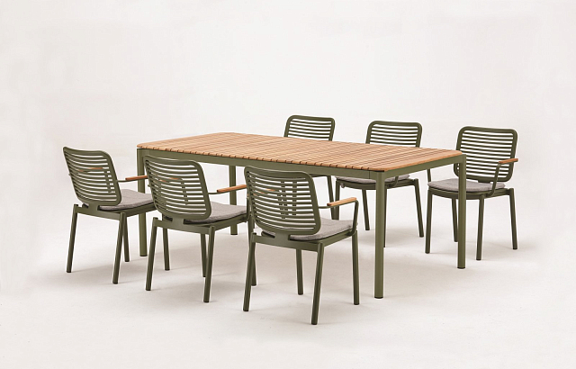 Стол обеденный деревянный Tagliamento Armona зеленый 