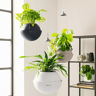 Кашпо с автополивом подвесное Lechuza Bola Color 32 Цвет: бежевый, уличное оборудование