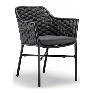 Кресло плетеное с подушками Tagliamento Torino Цвет: темно-серый, садовая мебель