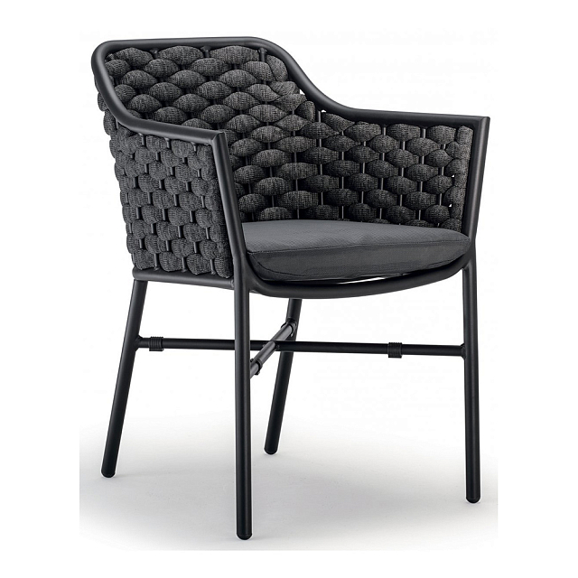 Кресло плетеное с подушками Tagliamento Torino Цвет: темно-серый 