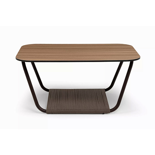 Стол журнальный 4SIS Гранада 90 х 60, каркас коричневый, роуп коричневый, столешница дуб 
