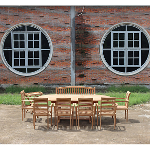 Обеденная группа из тика Lite Salve, садовая мебель