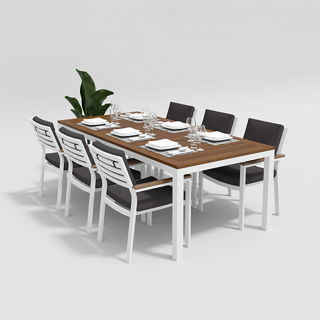 Обеденная зона Gardenini Bella 220 Белый / Антрацит 