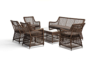 Лаунж-зона 4SIS Асти на 6 персон, цвет коричневый, садовая мебель